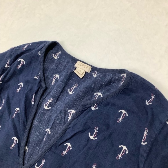 J Crew Factory Top Sz XS Navy Anchors - Picture 3 of 7